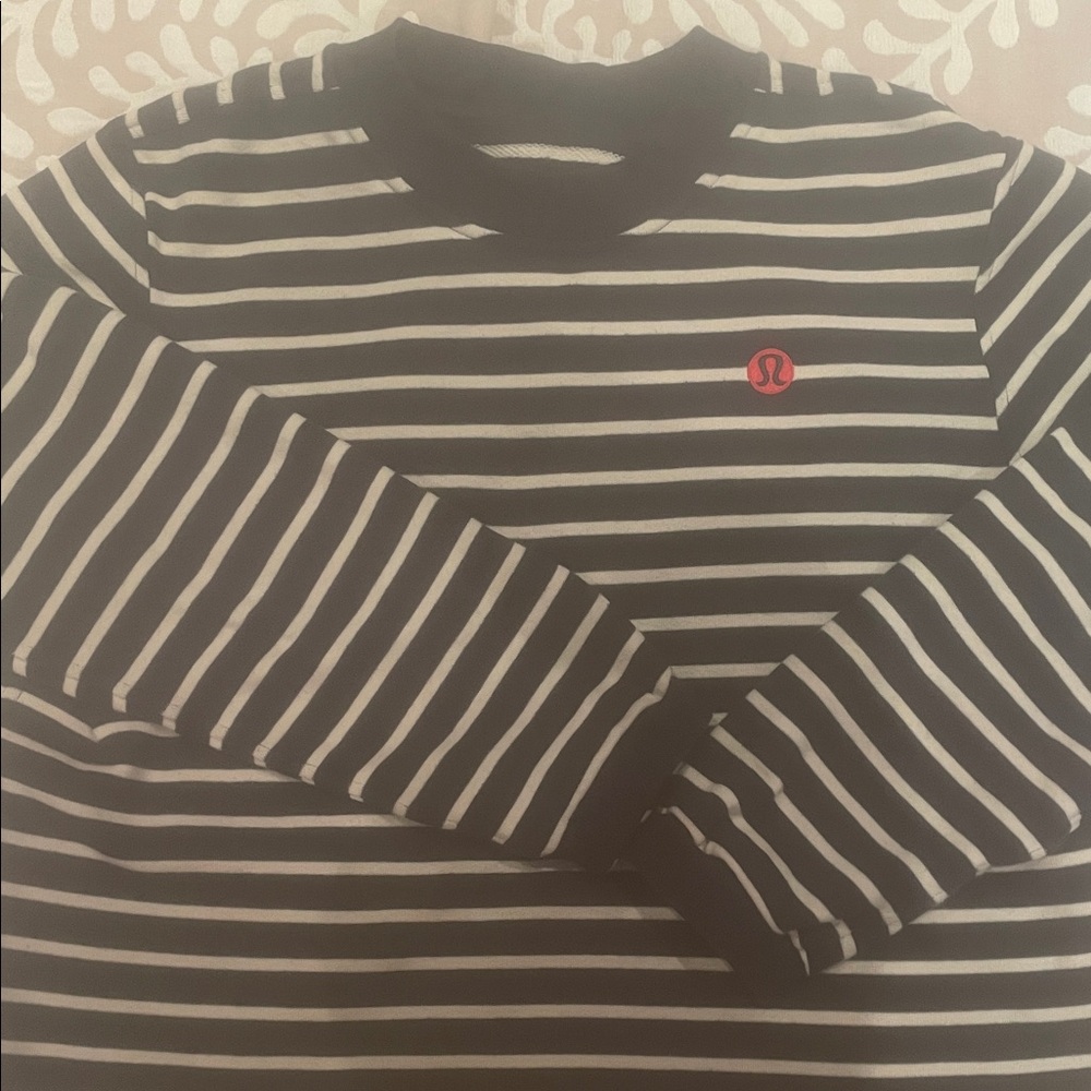 Lululemon Athletica Black and White Striped Sweatshirt